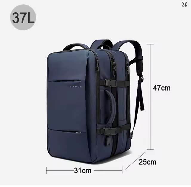 BANGE 17.3” Waterproof Laptop Backpack – Aesthetic Expandable Business, School & Travel Bag with USB Charging Port, Large Capacity for Men