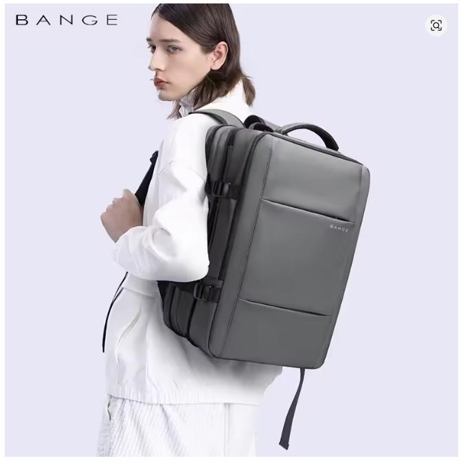 BANGE 17.3” Waterproof Laptop Backpack – Aesthetic Expandable Business, School & Travel Bag with USB Charging Port, Large Capacity for Men