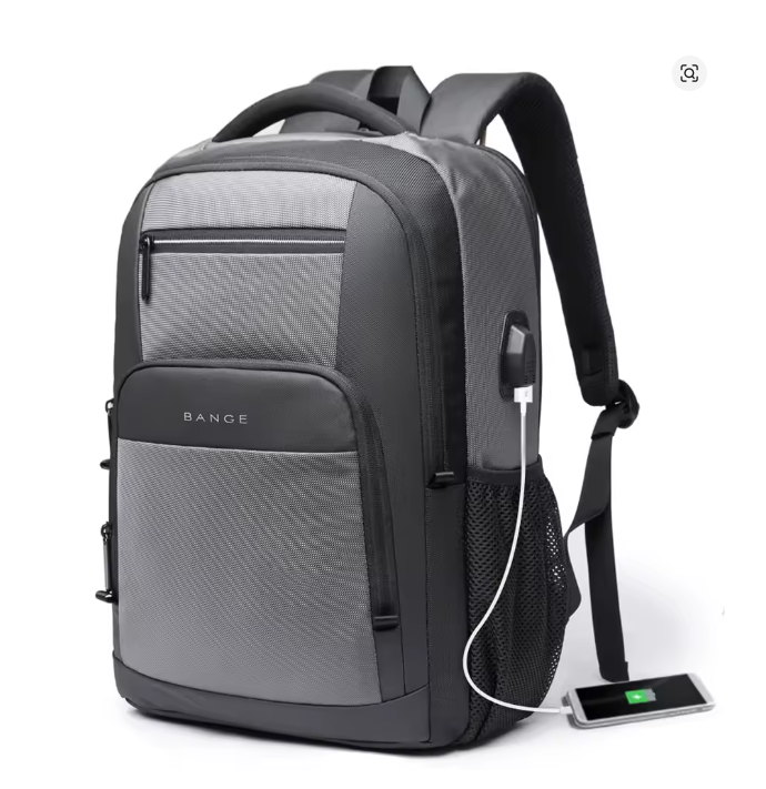 BANGE 15.6” Waterproof Laptop Backpack with USB Charging Port – Multifunctional Travel, Business, Hiking & School Bag for Men