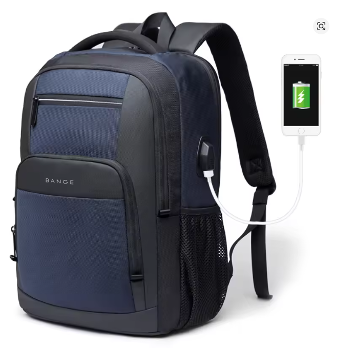 BANGE 15.6” Waterproof Laptop Backpack with USB Charging Port – Multifunctional Travel, Business, Hiking & School Bag for Men