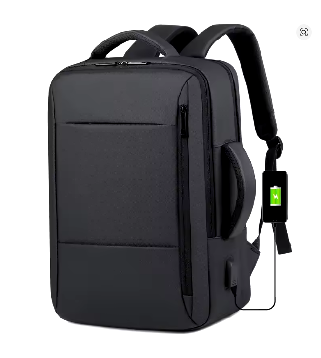 Men’s Large Capacity Waterproof Laptop Backpack with USB Charging Port – Business, Travel & School Mochila Bag