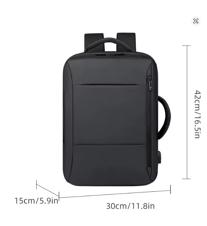 Men’s Large Capacity Waterproof Laptop Backpack with USB Charging Port – Business, Travel & School Mochila Bag