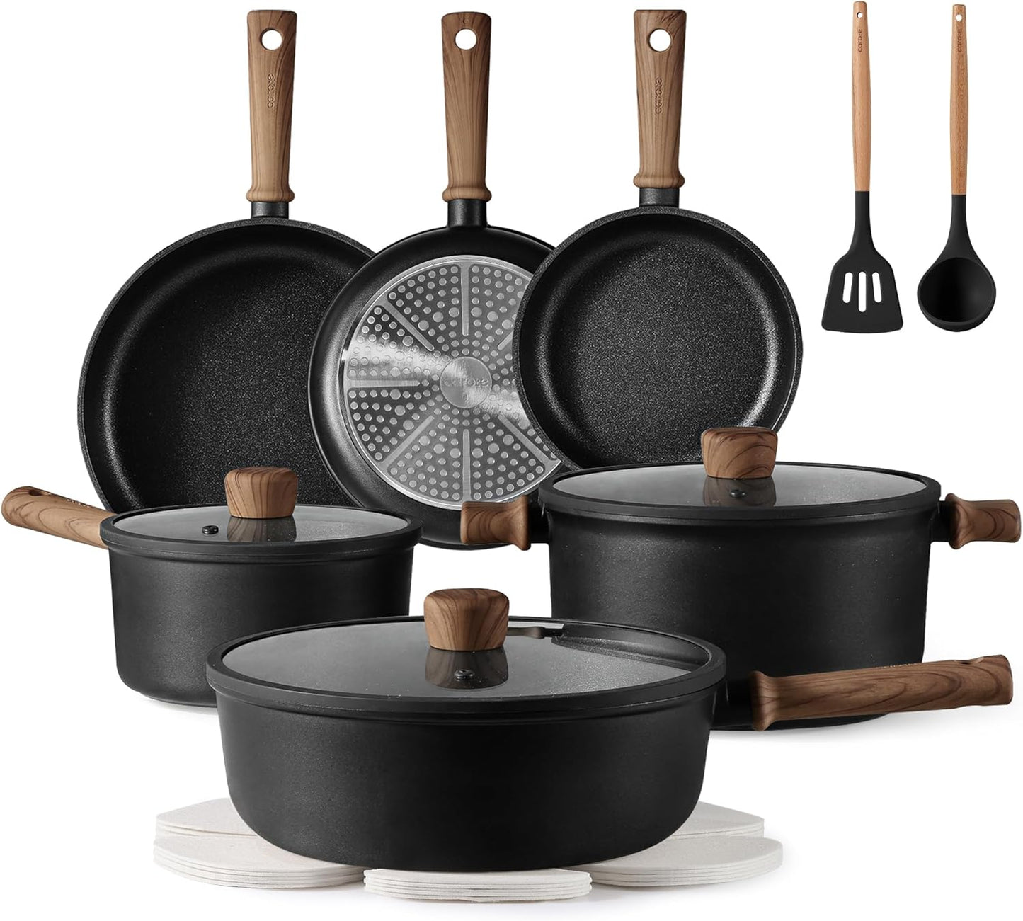 Nonstick Pots and Pans, Induction Cookware Set 16pcs