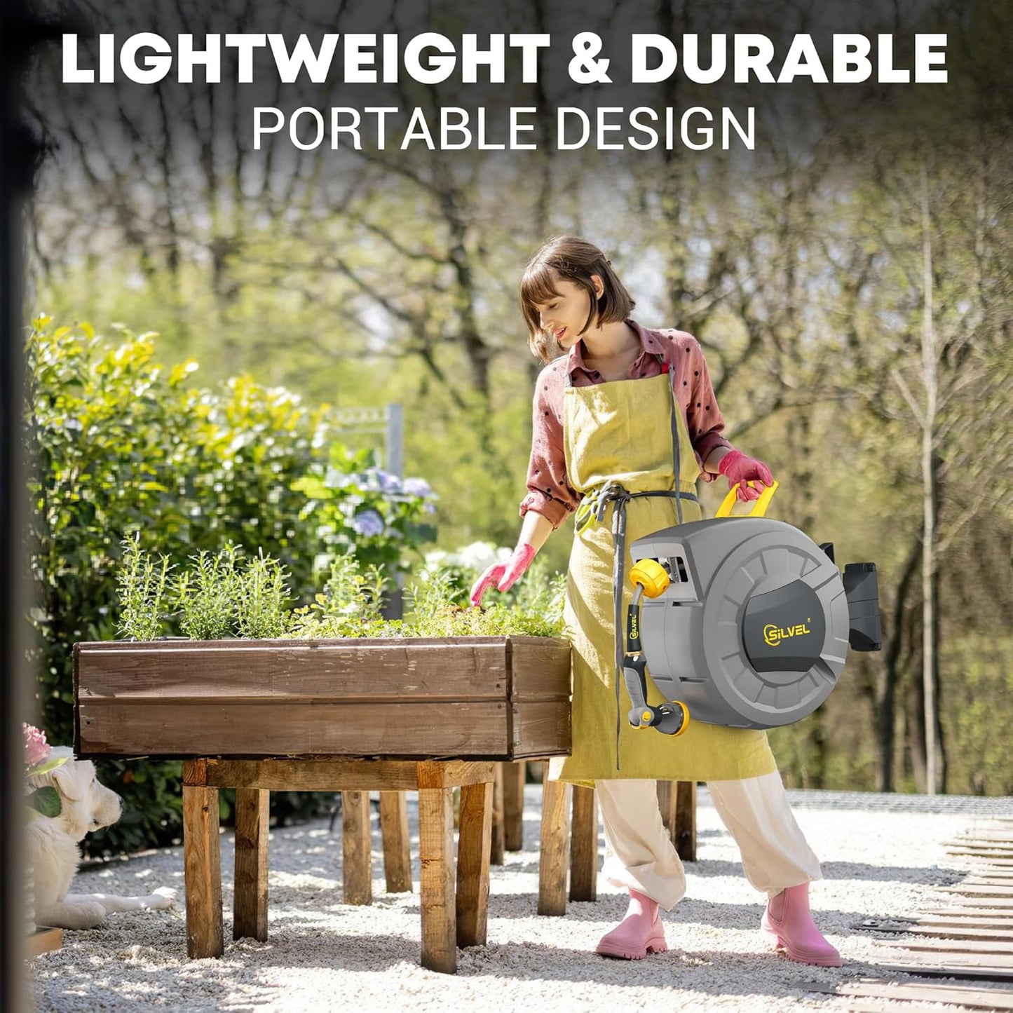 Retractable Garden Hose Reel, 1/2 in x 110 ft
