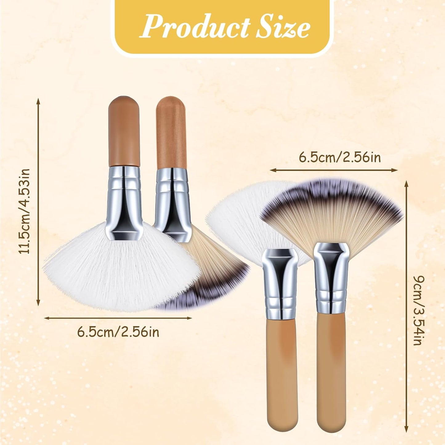 4PCS Fluffy Facial Brushes Esthetician,Soft Fluffy Fan Brushes