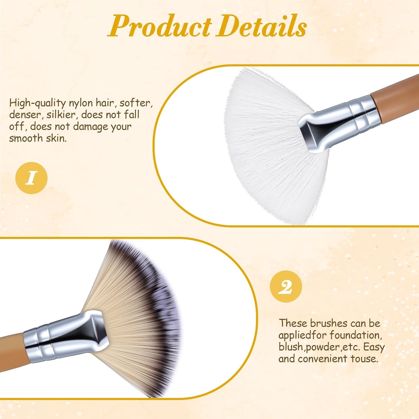 4PCS Fluffy Facial Brushes Esthetician,Soft Fluffy Fan Brushes