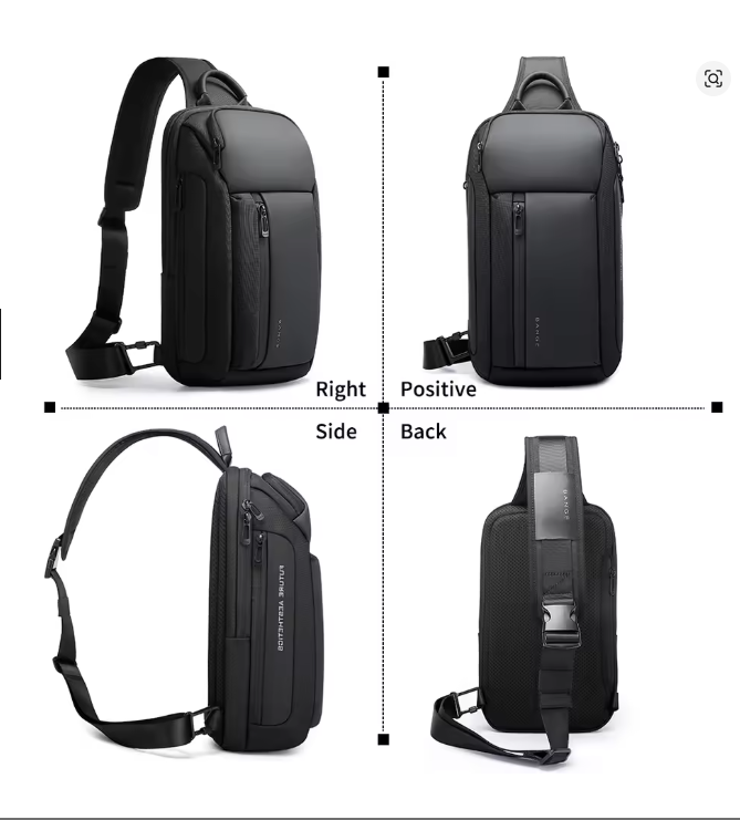 BANGE Oxford Waterproof Chest Bag – Fashion Crossbody Shoulder Satchel for Men, Large Capacity Travel & Leisure Sling Bag