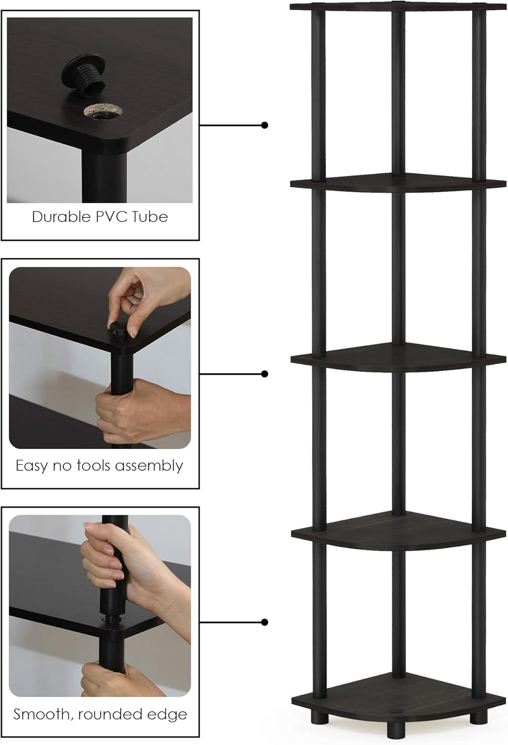 Furinno Turn-N-Tube 5 Tier Corner Display Rack