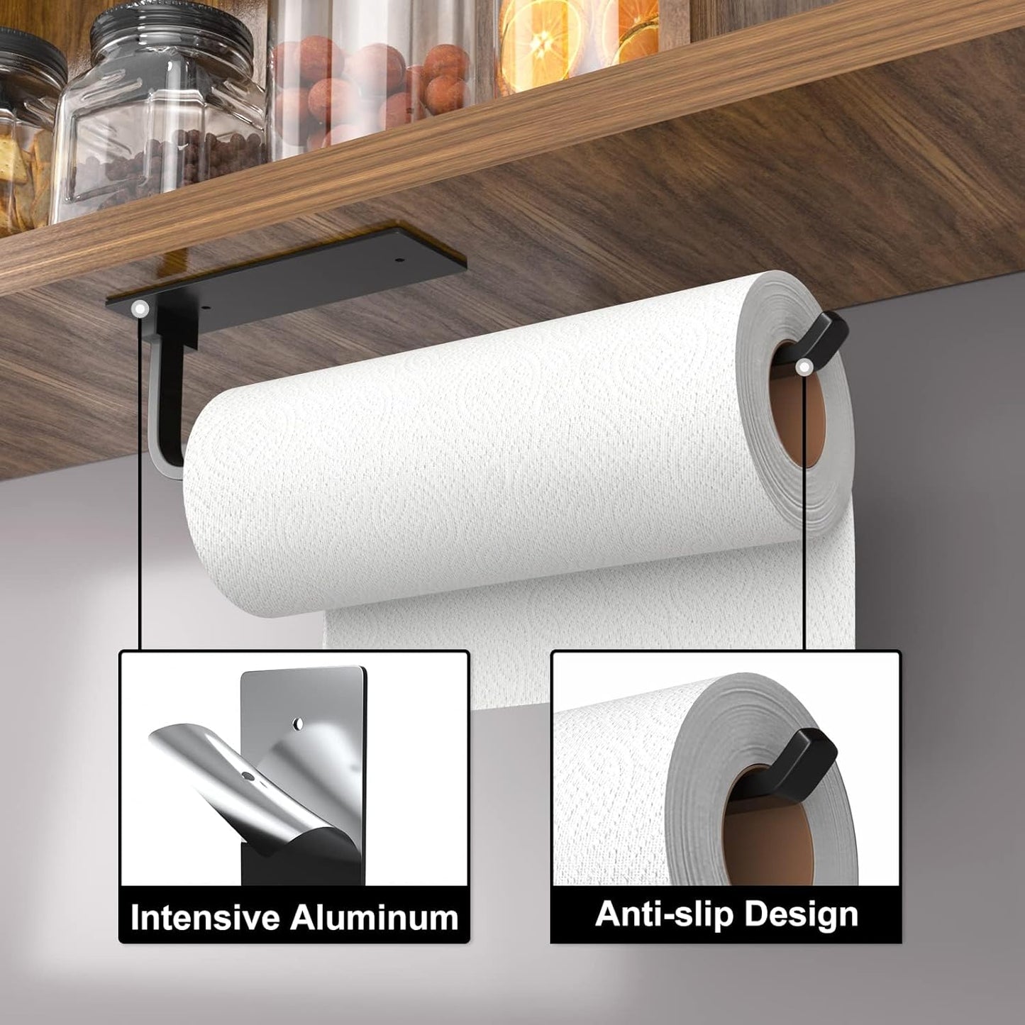 Paper Towel Holder - Self-Adhesive or Drilling