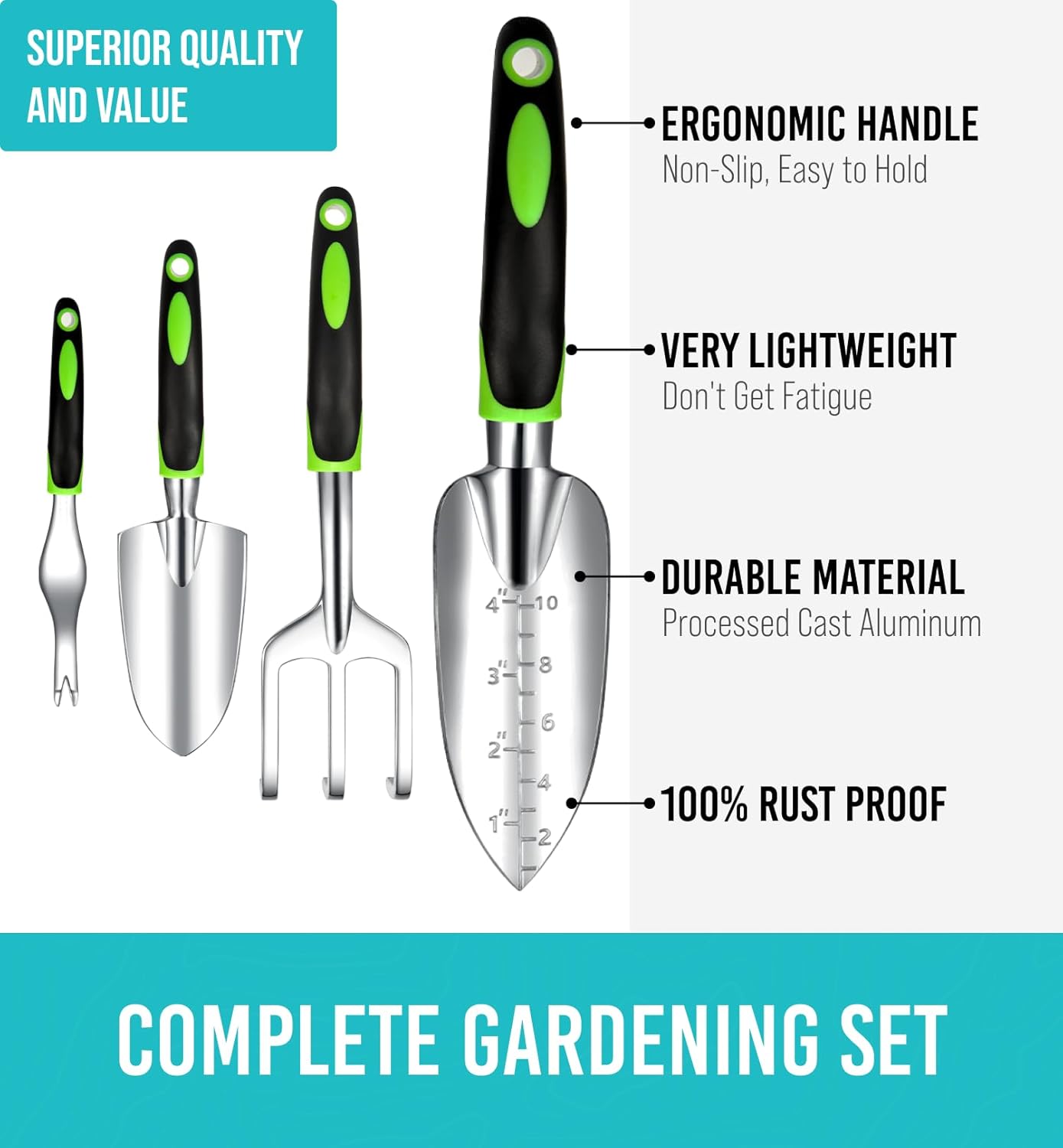 GROWIT Heavy Duty Gardening Tools - 22-Piece