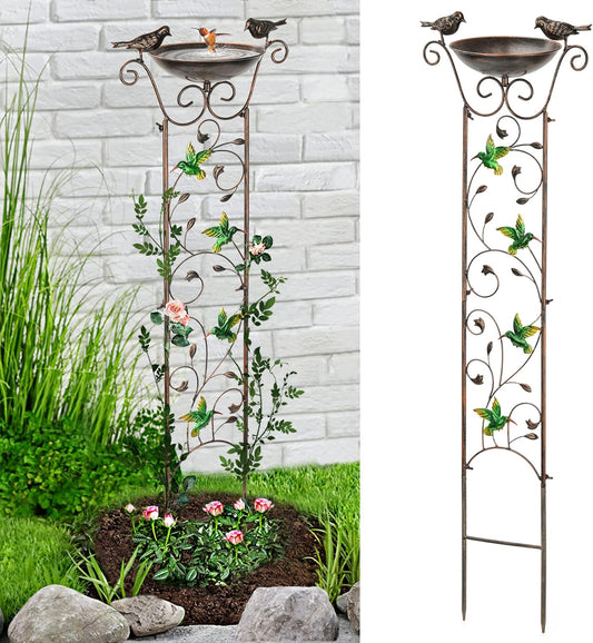 Garden Trellis Bird Bath Outdoor