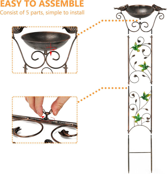 Garden Trellis Bird Bath Outdoor