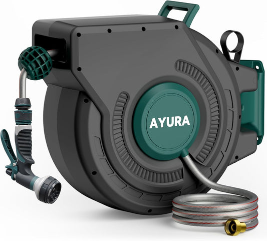 Retractable Garden Hose Reel 100 ft x 1/2 inch