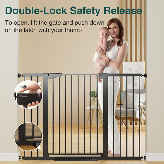 36" Extra Tall Baby Gate for Stairs, Extra Wide Dog Gate