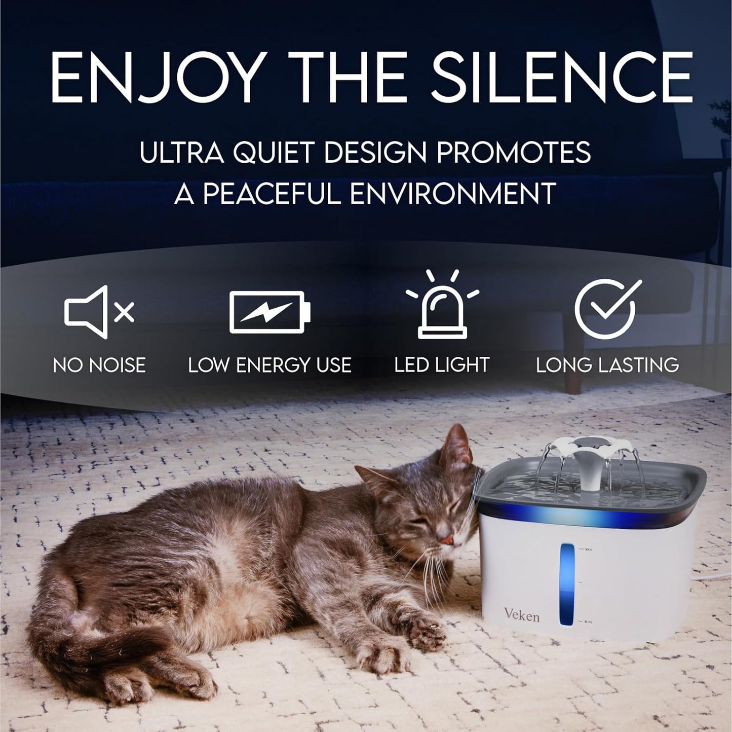 Innovation Award Winner 95oz/2.8L Pet Fountain, Automatic Cat Water Fountain